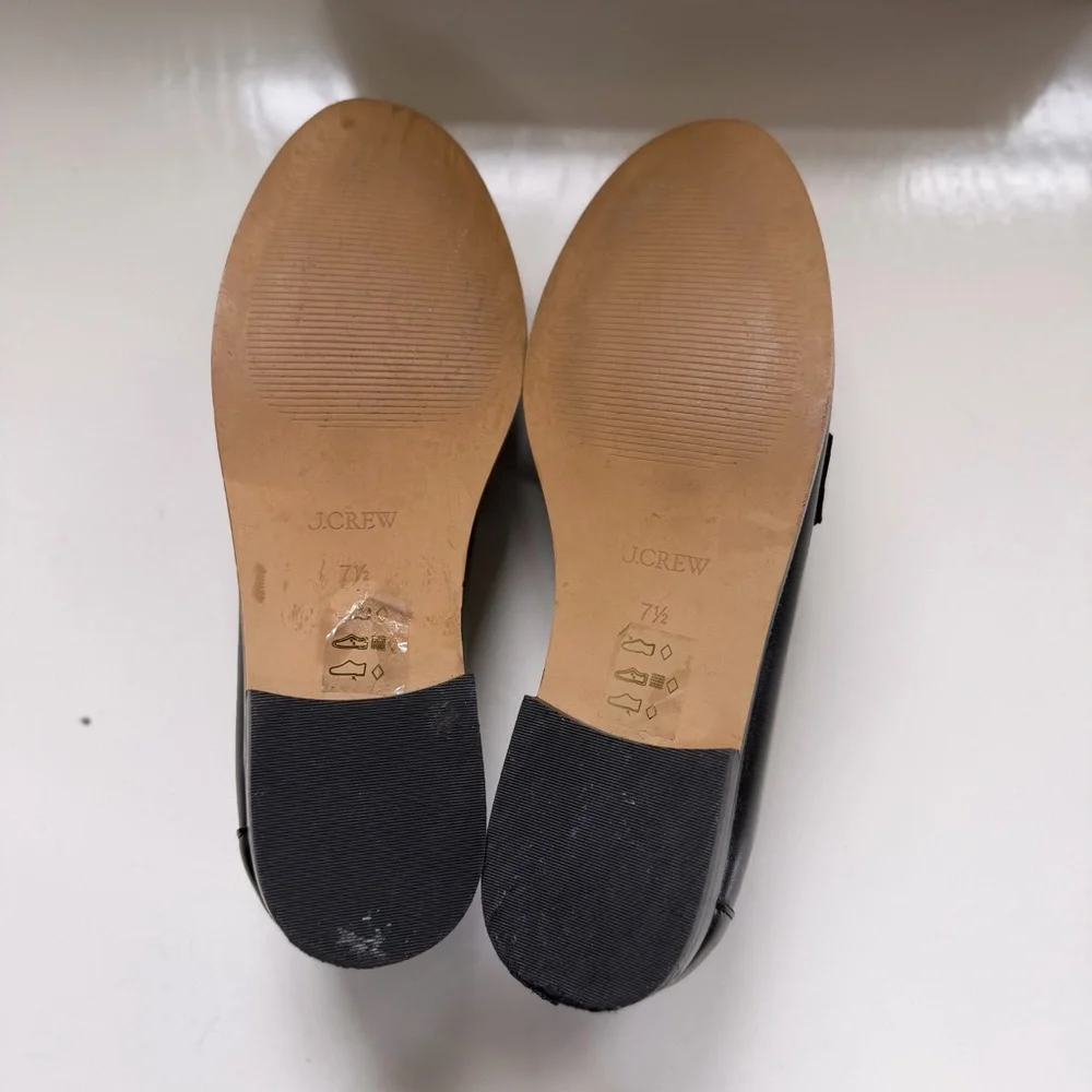 J Crew Horsebit Loafers Black Size 7.5 Classic Academia Old Money Preppy - Picture 4 of 11